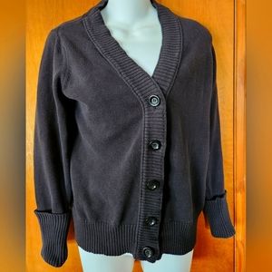 Faded Glory black button front Cardigan M